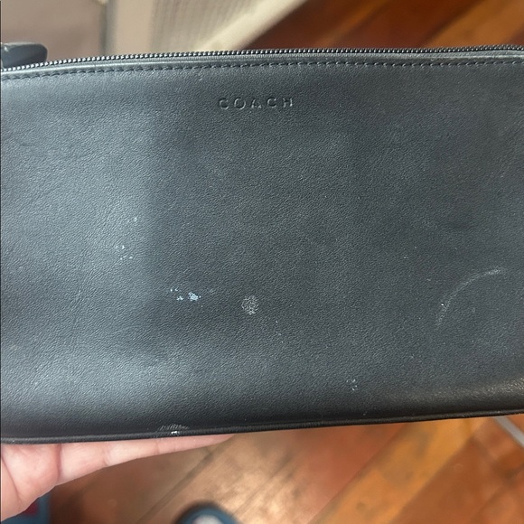 Coach Flat Black Leather Cosmetic Pouch - Picture 6 of 12